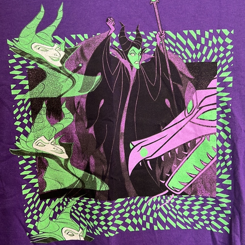 Disney VILLAINS MALEFICENT Long Sleeve Crew Neck Tee Shirt - Picture 2 of 5